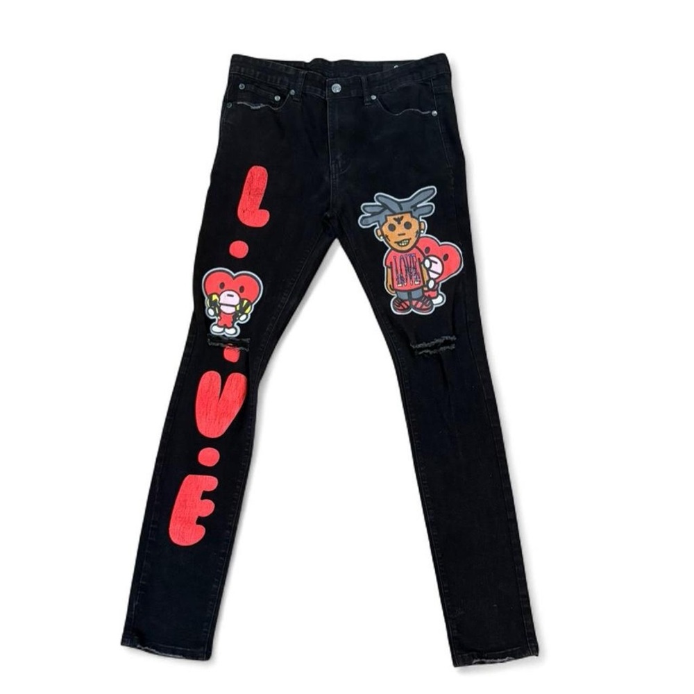 LOVE Kodak Black black skinny jeans men’s size 34